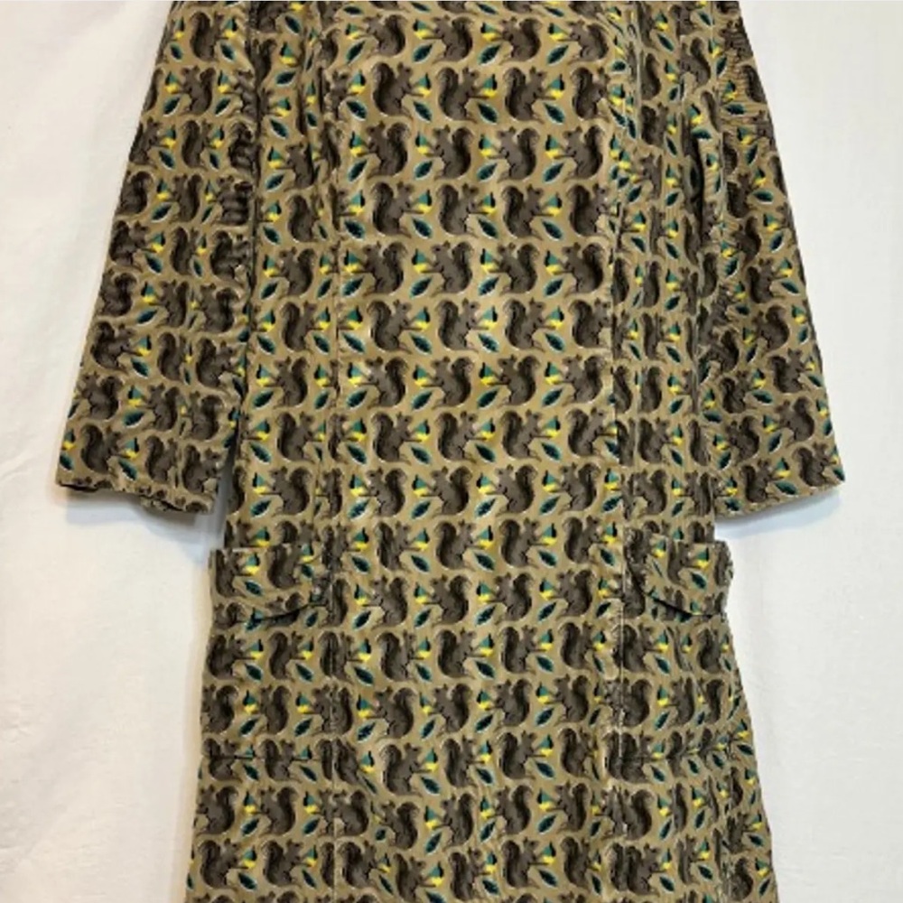 Boden Corduroy Dress with Squirrel Pattern